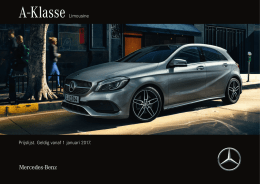 prijslijst A-Klasse  - Mercedes-Benz