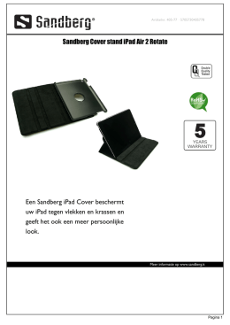 Sandberg Cover stand iPad Air 2 Rotate Een Sandberg iPad Cover