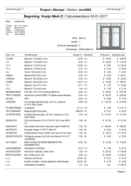 Begroting Kozijn Merk E / Calculatiedatum 02-01 - ATS