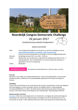 Noordelijk Congres Democratic Challenge 26 januari