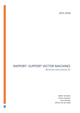 Rapport: Support Vector Machines