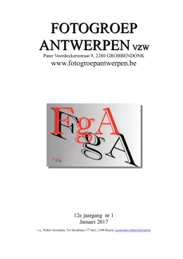 Nieuwsbrief 1 - Fotogroep Antwerpen