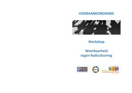 VOORAANKONDIGING Workshop Weerbaarheid tegen Radicalisering