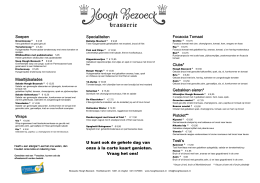 Lunchkaart - Brasserie Hoogh Bezoeck