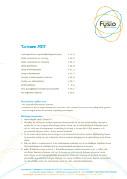 Tarieven 2017 - fysiotherapiegrevelingen.nl