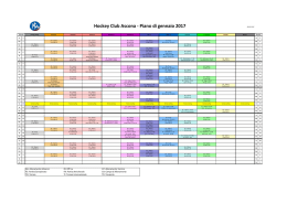 Piano allenamenti per Gennaio 2017