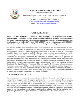 call for artist - Comune di Ospedaletto D`Alpinolo