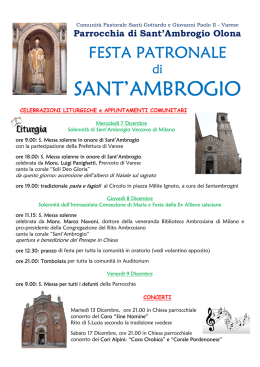 sant`ambrogio - Comunità Pastorale Santi Gottardo e Giovanni Paolo II