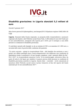 Disabilità gravissime: in Liguria stanziati 5,3 milioni di