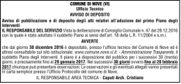 COMUNE DI NOVE (VI) Ufficio Tecnico AVVISO DI DEPOSITO