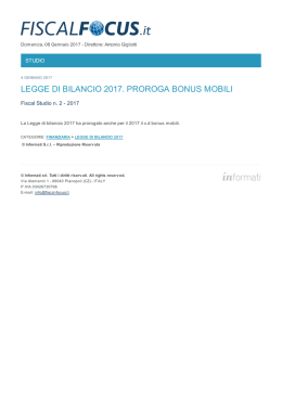 legge di bilancio 2017. proroga bonus mobili