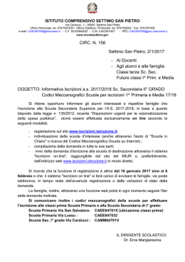 CIRC N 156 - Informativa Iscrizioni on-line a.s. 2017