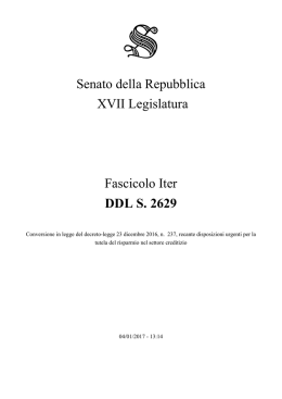 Senato della Repubblica XVII Legislatura Fascicolo Iter DDL S. 2629