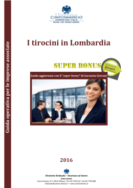 I tirocini in Lombardia - Unione Confcommercio Milano