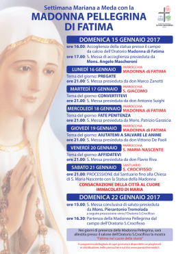 Programma della settimana mariana