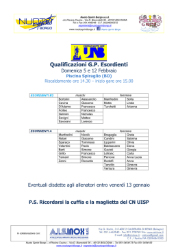 Convocazione - Nuoto Sprint Borgo
