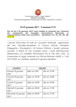 19-25 gennaio 2017 - Votazioni CUN