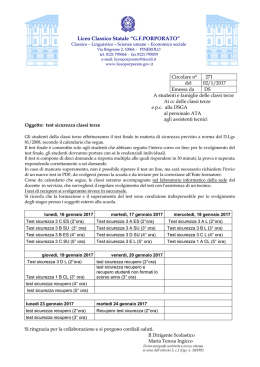 test sicurezza classi terze