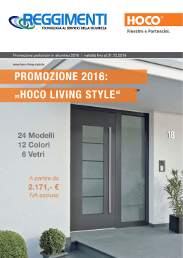 PROMOZIONE 2016: „HOCO LIVING STYLE“