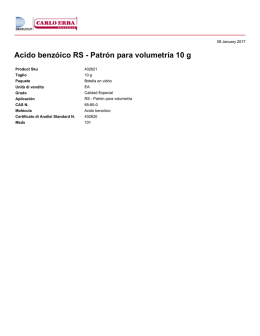 Acido benzóico RS - Patrón para volumetría 10 g