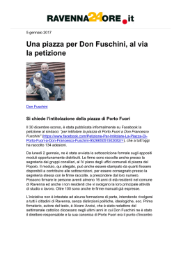 Una piazza per Don Fuschini, al via la petizione