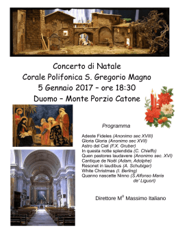 Concerto di Natale Corale Polifonica S. Gregorio Magno 5 Gennaio