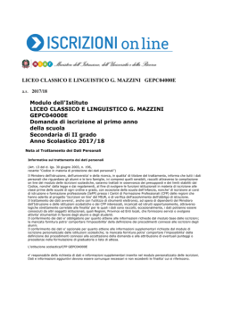 modulo iscrizione liceo Mazzini - Genova