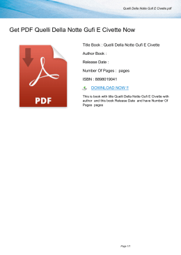 [PDF/EPUB] Quelli Della Notte Gufi E Civette