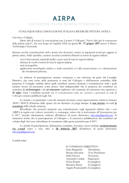 Circolare del I Colloquio AIRPA