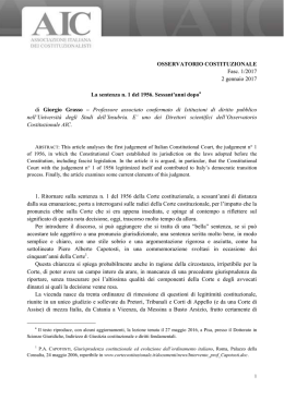 OSSERVATORIO COSTITUZIONALE Fasc. 1