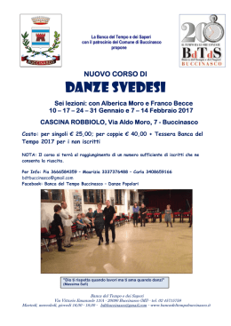 Danze SVEDESI - Comune di Buccinasco