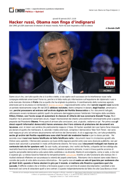 Hacker russi, Obama non finga d`indignarsi
