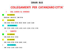 COLLEGAMENTI PER CATANZARO CITTA`