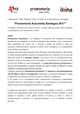 Promemoria Auschwitz Sardegna 2017