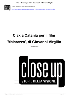 Ciak a Catania per il film `Malarazza`, di Giovanni Virgilio