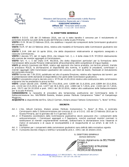 Decreto integrativo II sottocommissione del 29-12-2016