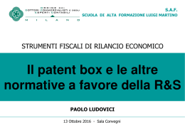 patent box - Ordine dei Dottori Commercialisti e degli Esperti