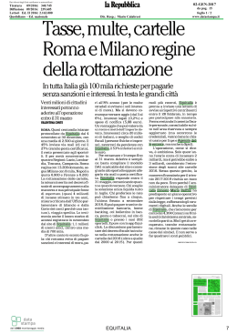 Tasse, multe, cartelle Roma e Milano regine della