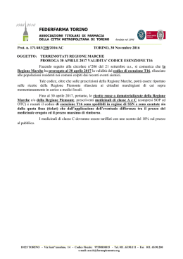 circolare n. 258 - Ordine dei Farmacisti della Provincia di Torino