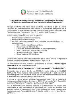 Elenco dati da pubblicare - Agenzia per l`Italia Digitale