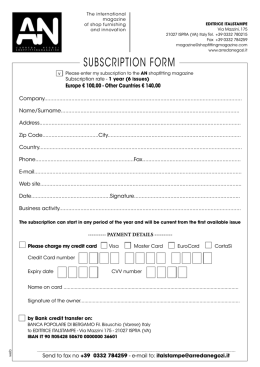 subscription form - AN Shopfitting Magazine