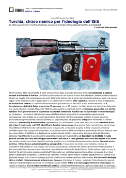 Turchia, chiaro nemico per l`ideologia dell`ISIS