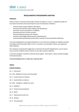 REGOLAMENTO PROGRAMMI SANITARI CADGI 2017