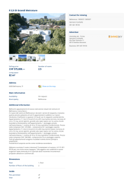 purchase Flat Bellinzona: Il 2,5 Di Grandi Metrature