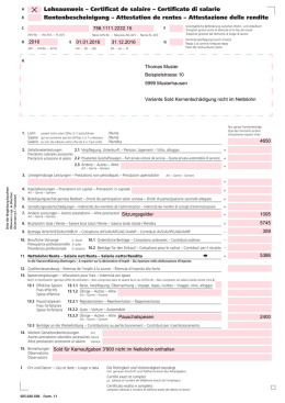 Lohnausweis – Certificat de salaire – Certificato di salario