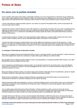 Polizia di Stato Un anno con la polizia stradale