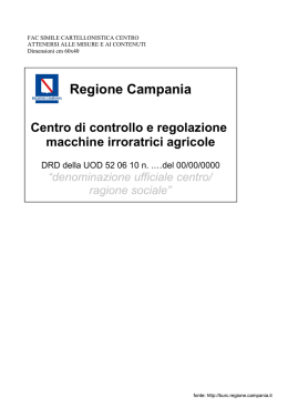 Regione Campania Centro di controllo e regolazione