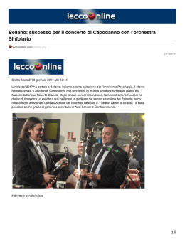 Bellano: successo per il concerto di Capodanno con l`orchestra