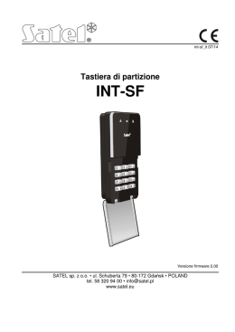 Tastiera di partizione INT-SF
