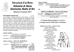 Domenica 01 Gennaio 2017 - Unità Pastorale San Martino